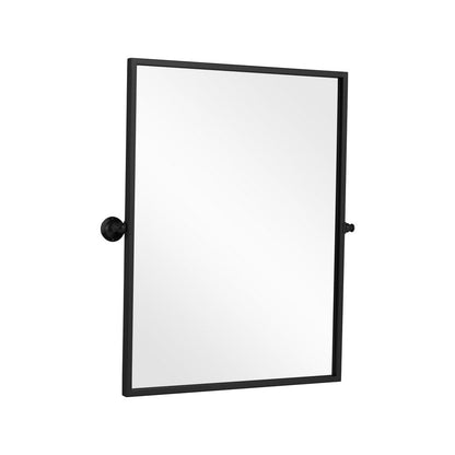 31" Black Metal Tilting Framed Accent Mirror HomeRoots