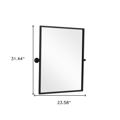 31" Black Metal Tilting Framed Accent Mirror HomeRoots