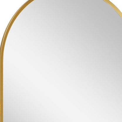31" Gold Aluminum Arch Tilting Framed Accent Mirror HomeRoots