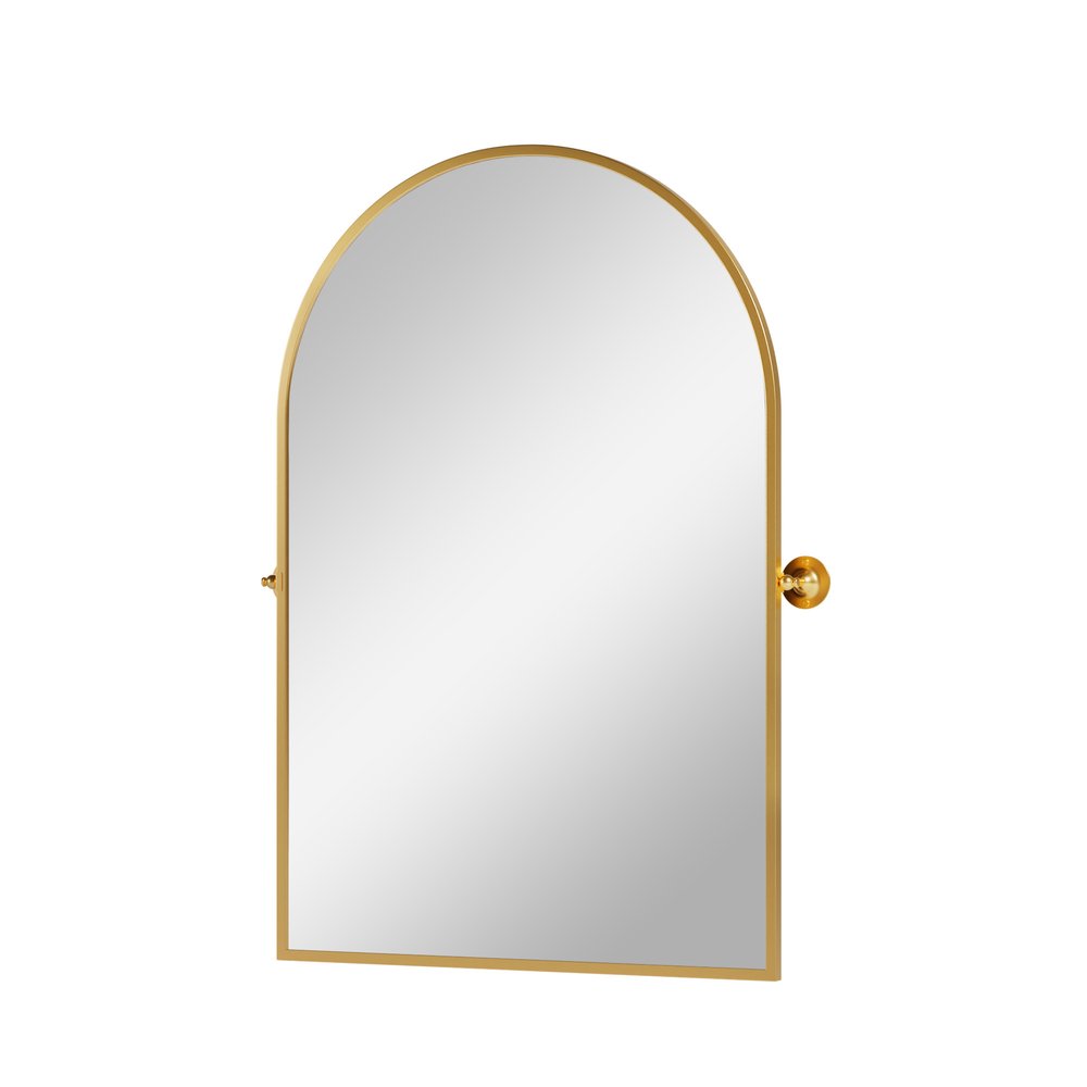 31" Gold Aluminum Arch Tilting Framed Accent Mirror — view 8