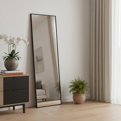 71" Black Metal Leaning Framed Full Length Mirror HomeRoots