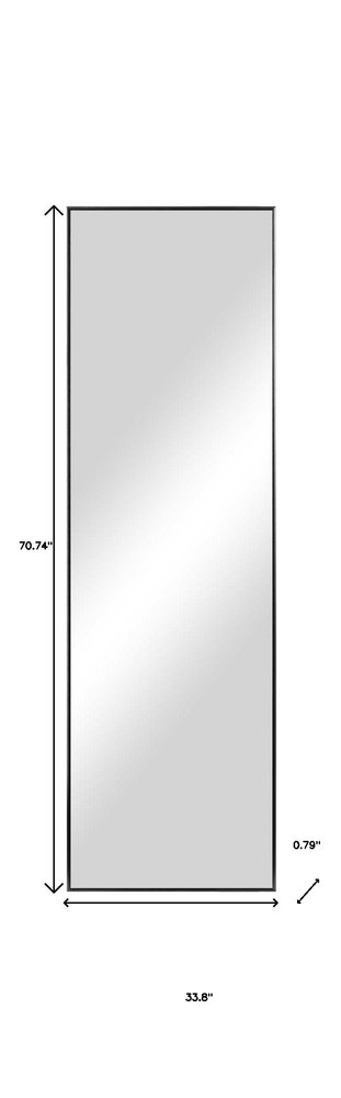 71" Black Metal Leaning Framed Full Length Mirror HomeRoots