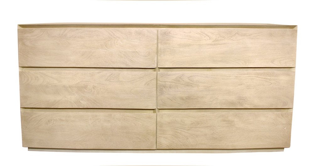 72" Natural Solid Wood Six Drawer Double Dresser HomeRoots