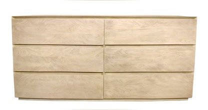 72" Natural Solid Wood Six Drawer Double Dresser HomeRoots