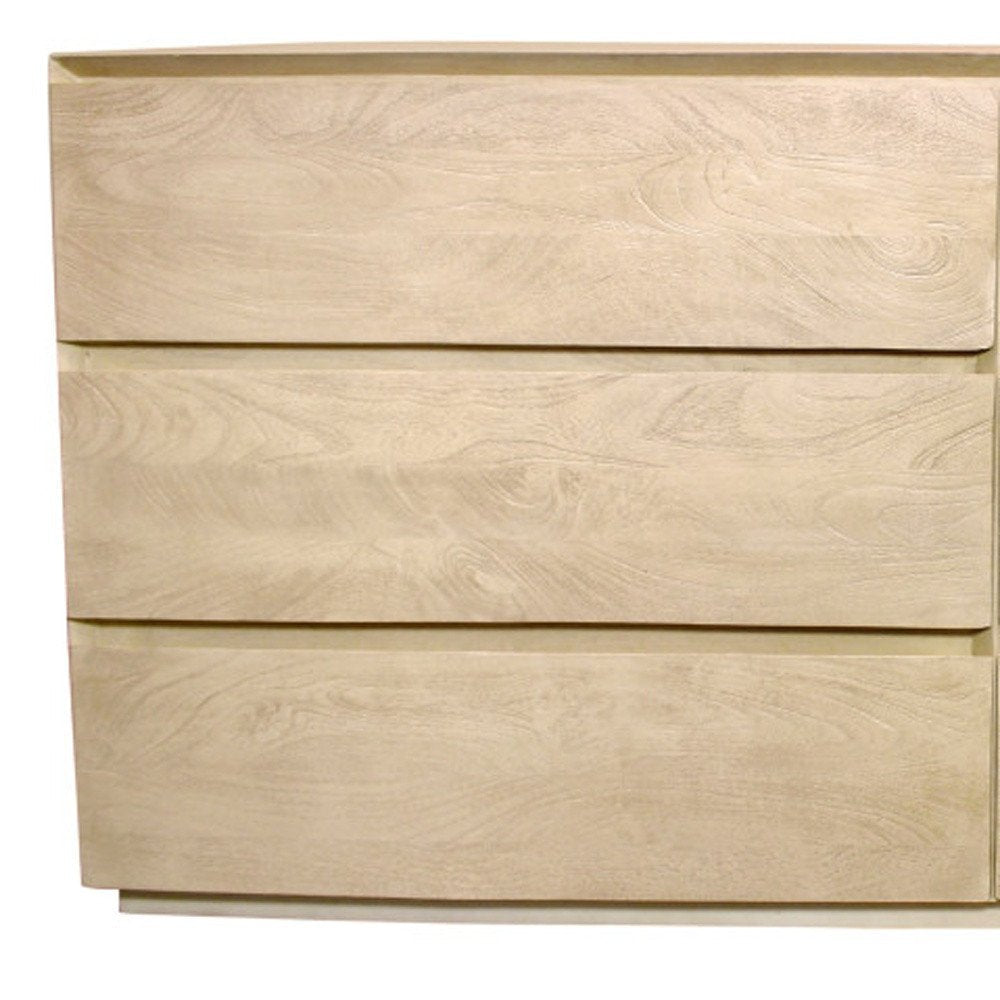 72" Natural Solid Wood Six Drawer Double Dresser — view 6