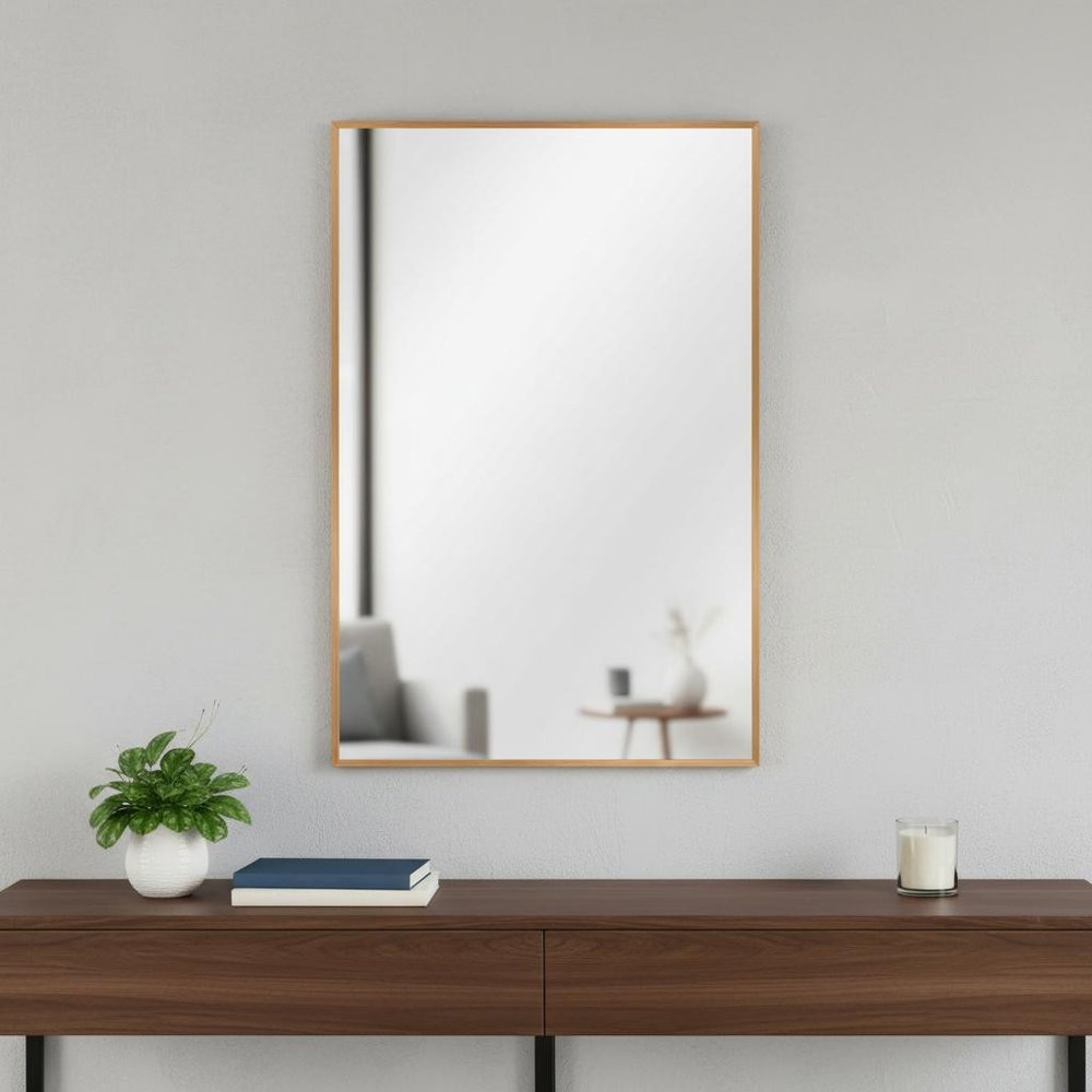 36" Gold Aluminum Framed Accent Mirror HomeRoots