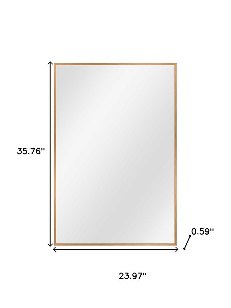 36" Gold Aluminum Framed Accent Mirror HomeRoots