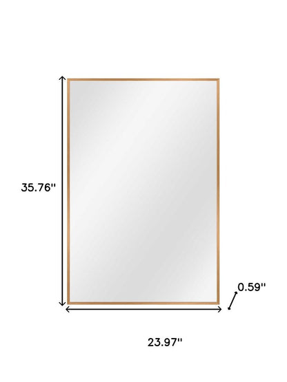 36" Gold Aluminum Framed Accent Mirror HomeRoots