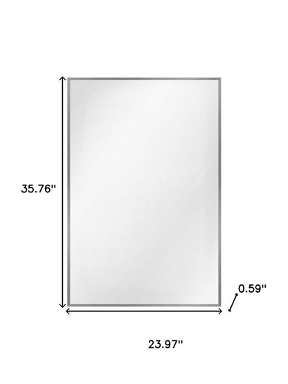 36" Silver Aluminum Framed Accent Mirror HomeRoots