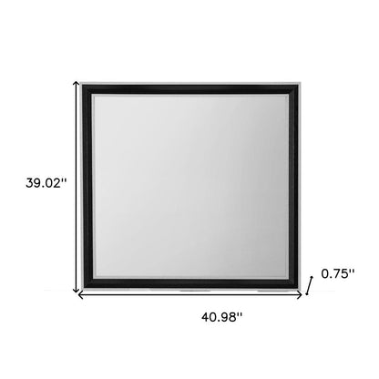 39" Black And Gray Wood Dresser Mount Framed Mirror HomeRoots