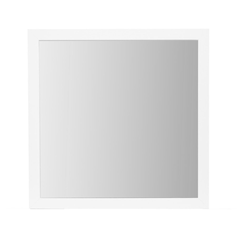 40" White Wood Square Dresser Mount Framed Mirror HomeRoots