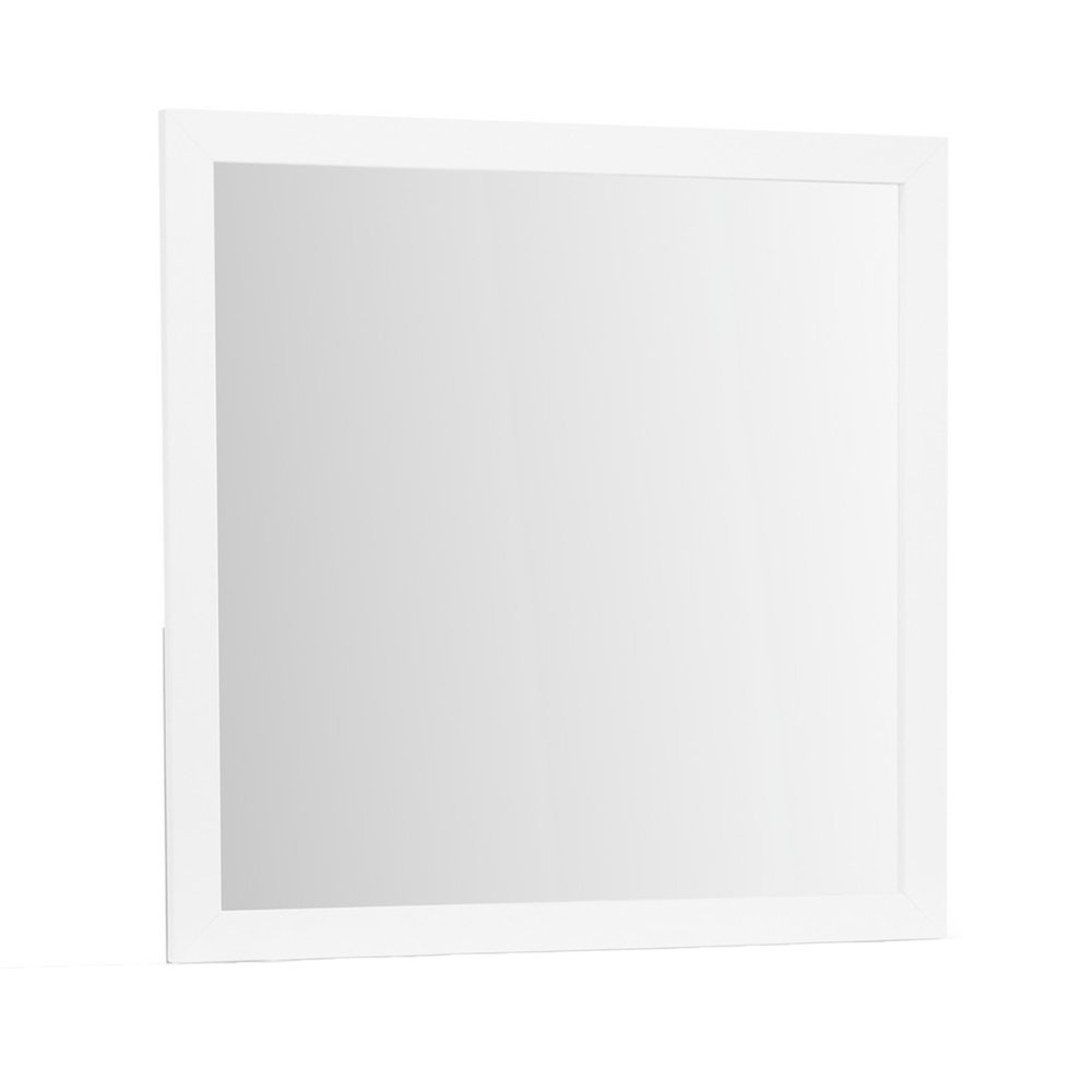 40" White Wood Square Dresser Mount Framed Mirror HomeRoots
