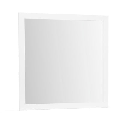 40" White Wood Square Dresser Mount Framed Mirror HomeRoots