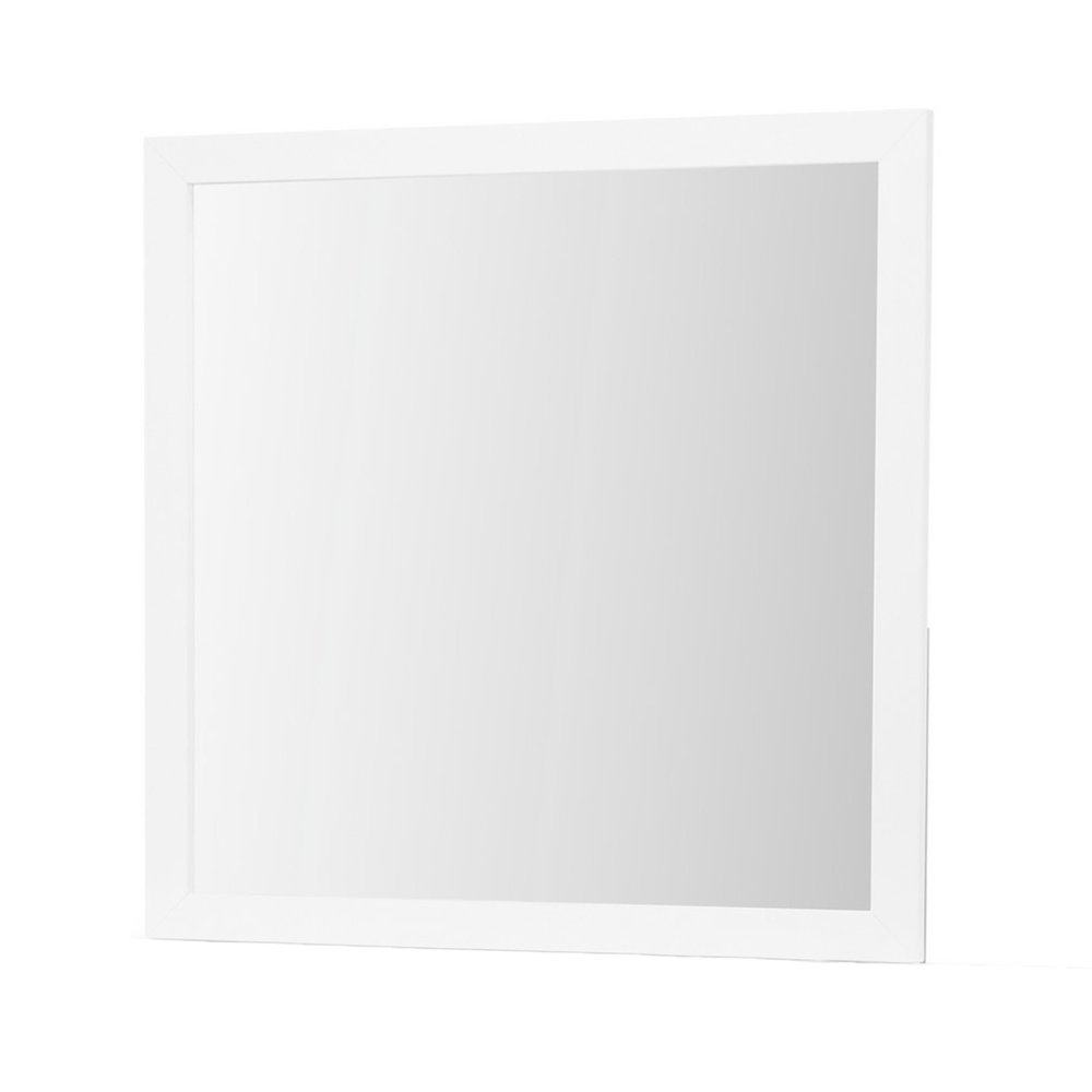 40" White Wood Square Dresser Mount Framed Mirror HomeRoots