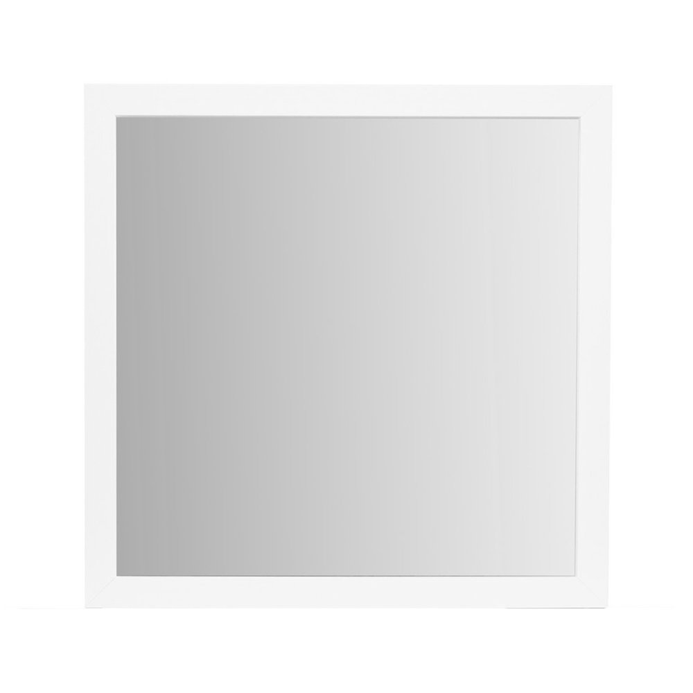 40" White Wood Square Dresser Mount Framed Mirror HomeRoots