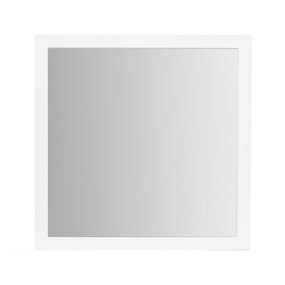 40" White Wood Square Dresser Mount Framed Mirror HomeRoots