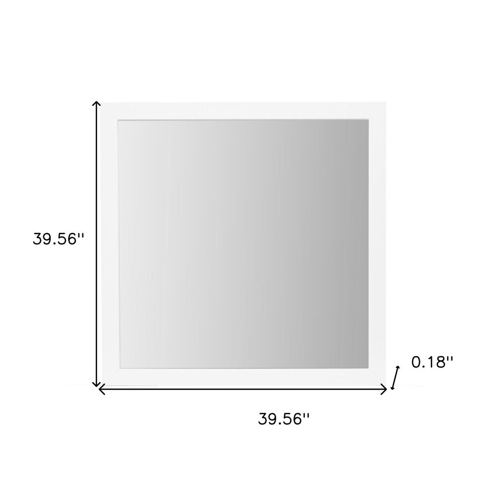 40" White Wood Square Dresser Mount Framed Mirror HomeRoots