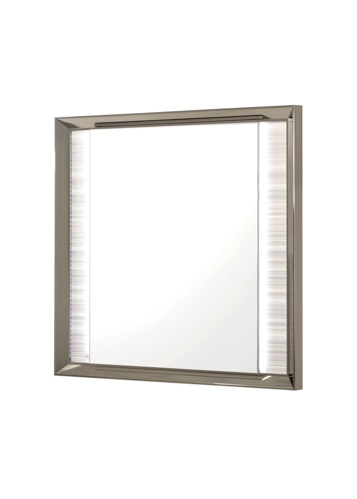 38" White And Silver Wood Lighted Dresser Mount Framed Mirror HomeRoots