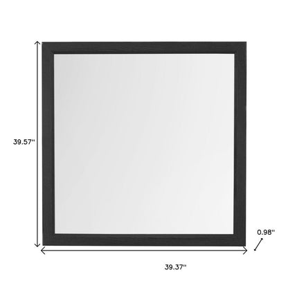 40" Gray Square Wood Framed Accent Mirror HomeRoots