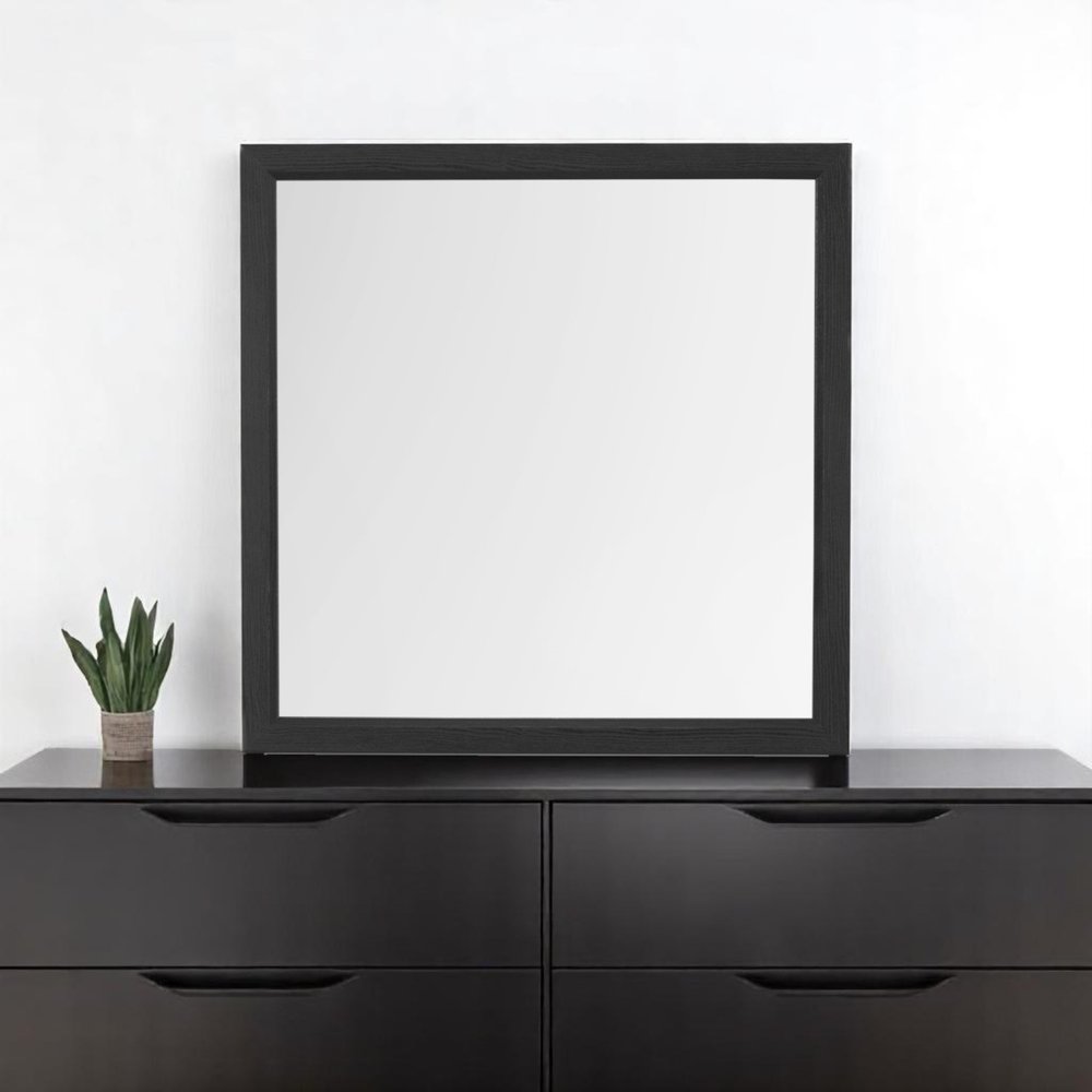 40" Gray Square Wood Framed Accent Mirror HomeRoots