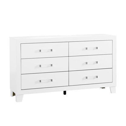 58" White Wood Six Drawer Double Dresser HomeRoots