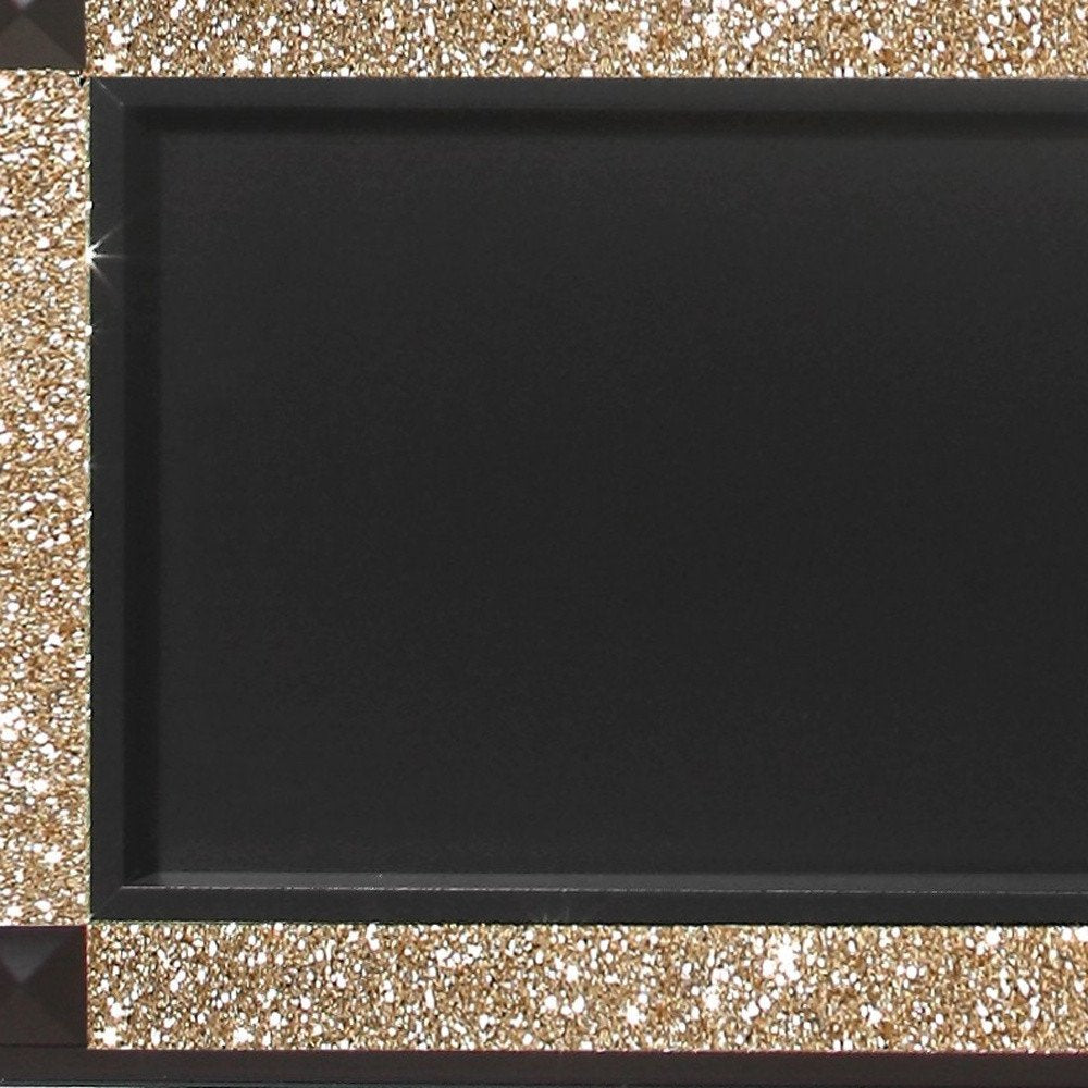 Black Faux Crystal Bling Wood And Upholstery Lighted King Bed Frame HomeRoots