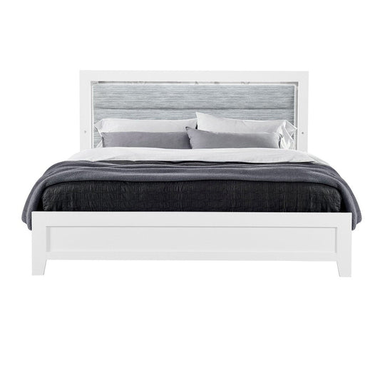 White And Gray Wood And Upholstery Lighted Twin Bed Frame HomeRoots