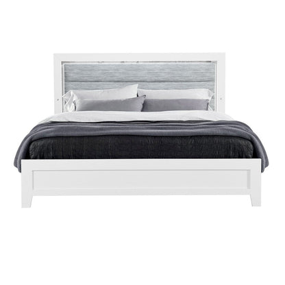 White And Gray Wood And Upholstery Lighted Twin Bed Frame HomeRoots