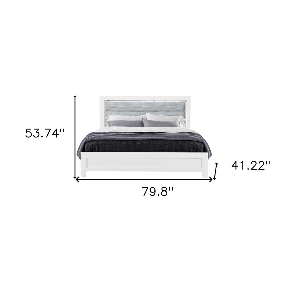 White And Gray Wood And Upholstery Lighted Twin Bed Frame HomeRoots