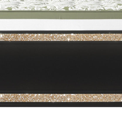 Black And Gold Faux Crystal Bling Wood And Upholstery Lighted Full Bed Frame HomeRoots