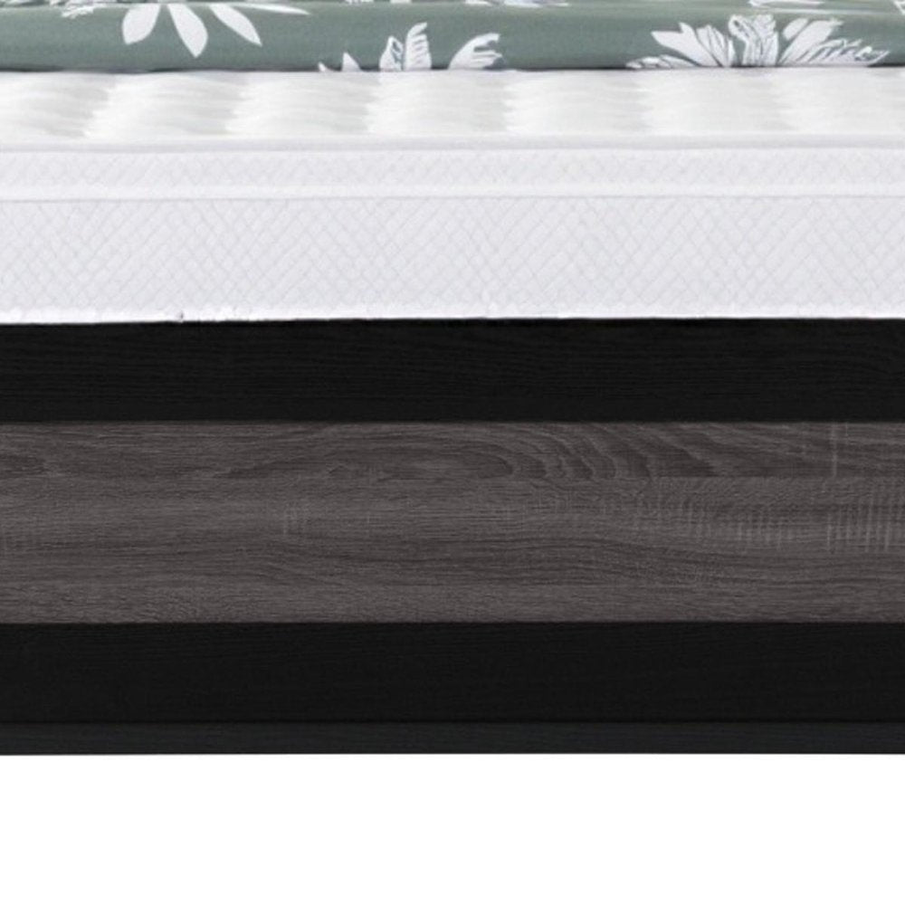 Black And Gray Inlaid Panels Full Bed Frame HomeRoots