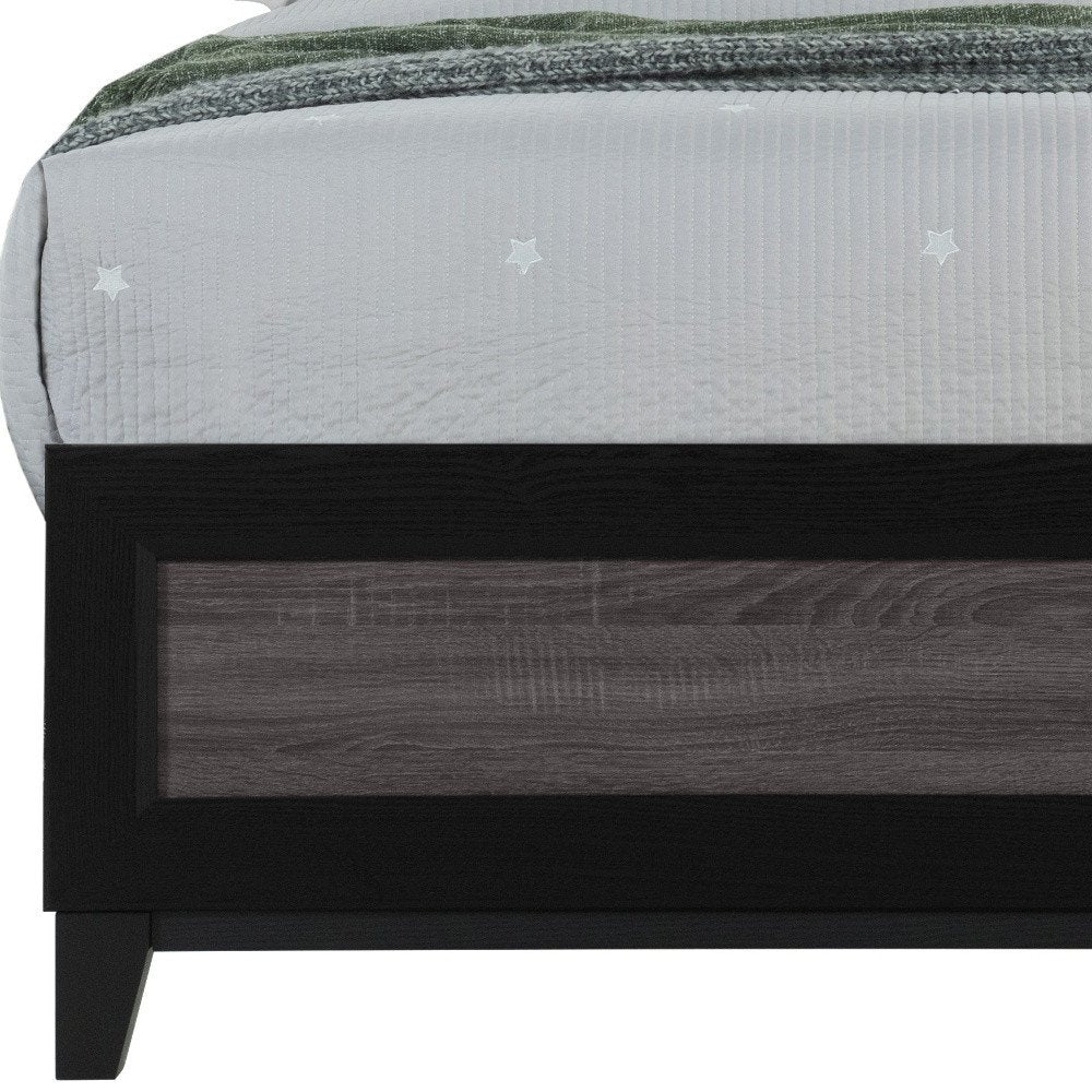 Black And Gray Inlaid Panels Full Bed Frame HomeRoots