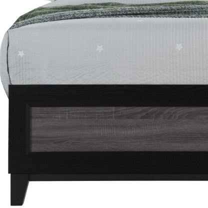 Black And Gray Inlaid Panels Full Bed Frame HomeRoots