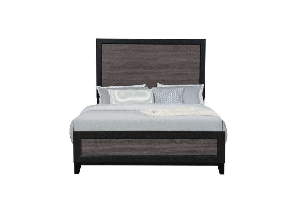 Gray and Black Wood King Bed Frame HomeRoots