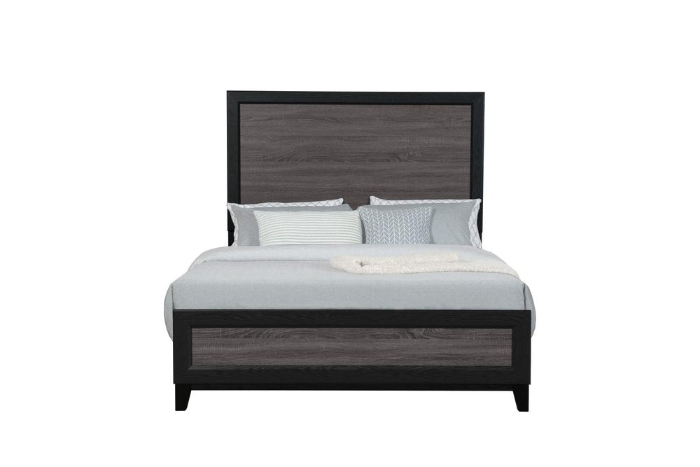 Gray and Black Wood King Bed Frame HomeRoots