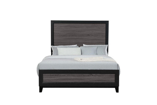 Gray and Black Wood King Bed Frame HomeRoots