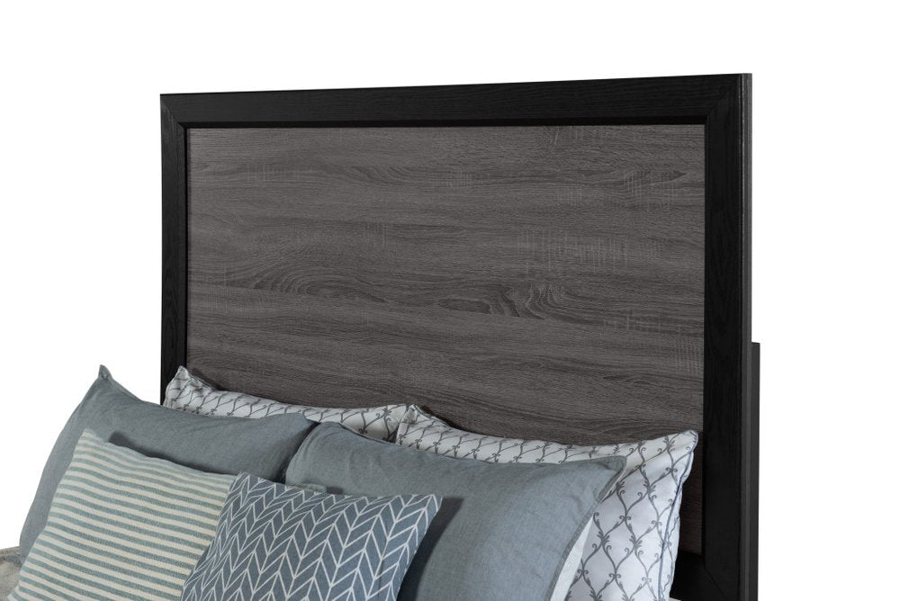 Gray and Black Wood King Bed Frame HomeRoots