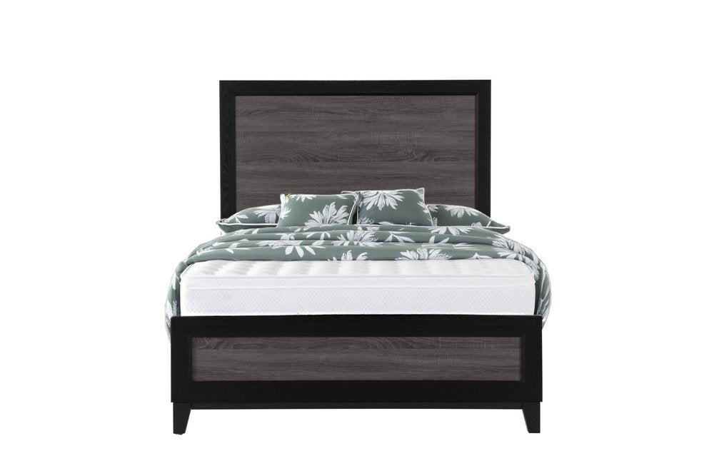 Gray and Black Wood King Bed Frame HomeRoots