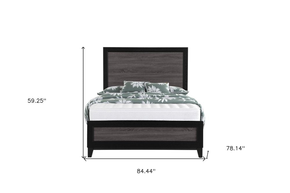 Gray and Black Wood King Bed Frame HomeRoots