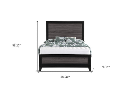Gray and Black Wood King Bed Frame HomeRoots
