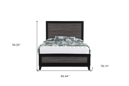 Gray and Black Wood King Bed Frame HomeRoots