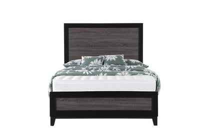 Black And Gray Inlaid Panels Queen Bed Frame HomeRoots