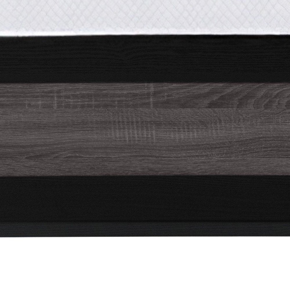 Black And Gray Inlaid Panels Queen Bed Frame HomeRoots
