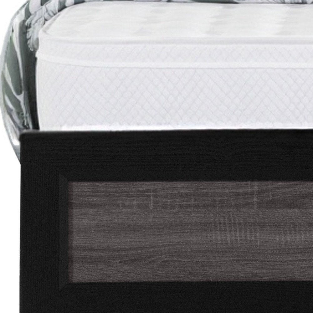 Black And Gray Inlaid Panels Queen Bed Frame HomeRoots