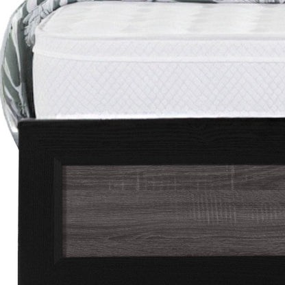 Black And Gray Inlaid Panels Queen Bed Frame HomeRoots