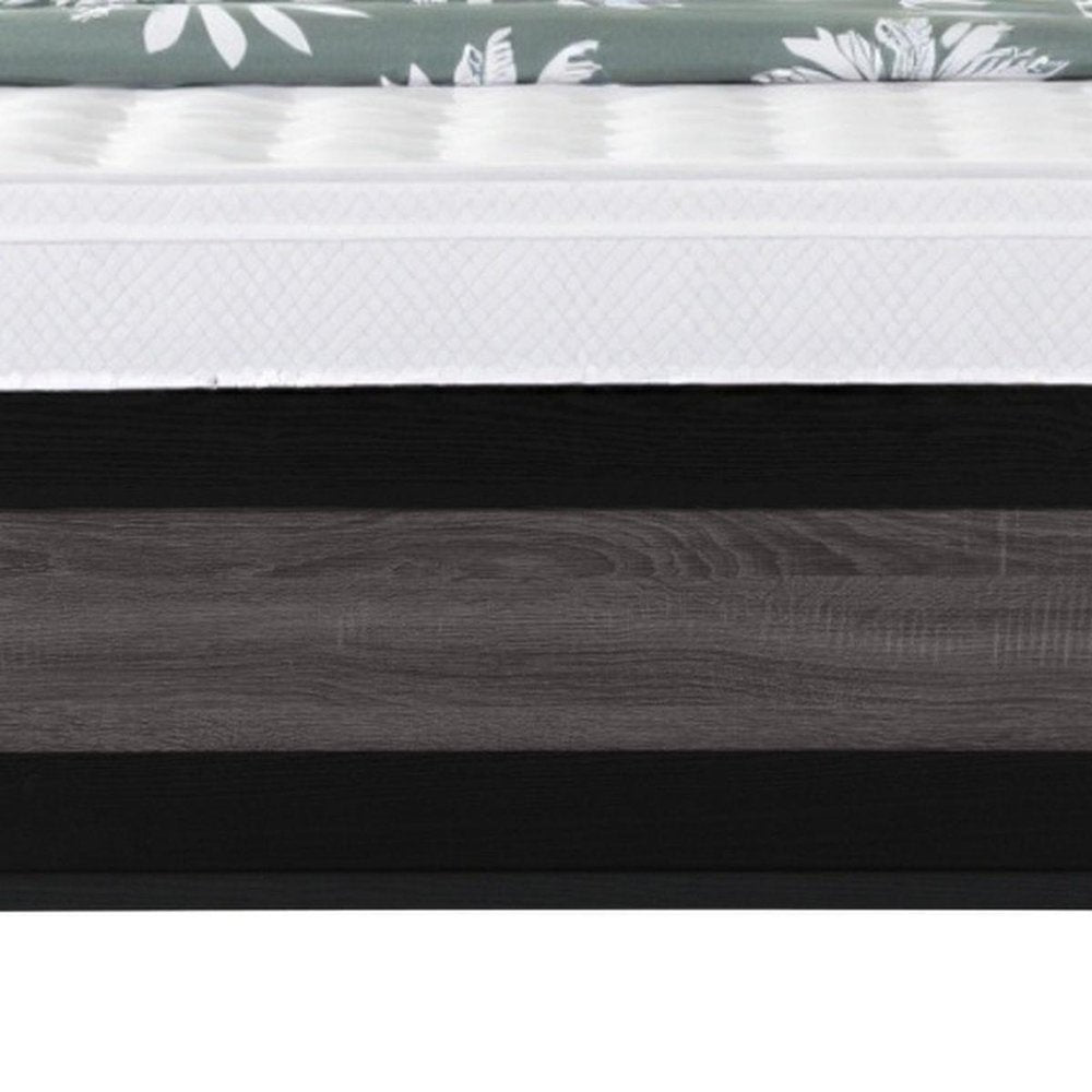 Black And Gray Inlaid Panels Queen Bed Frame HomeRoots