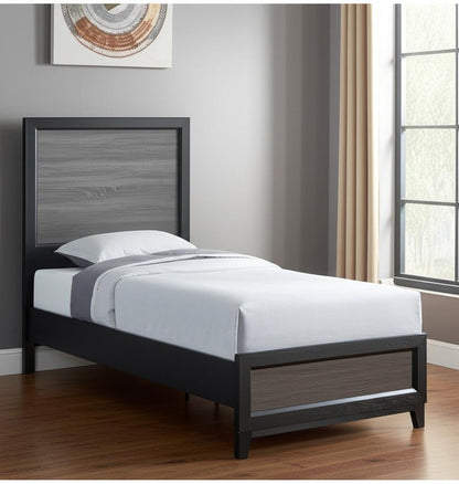 Black and Gray Wood Twin Bed Frame HomeRoots