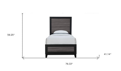 Black and Gray Wood Twin Bed Frame HomeRoots