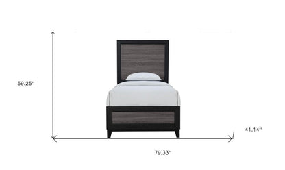 Black and Gray Wood Twin Bed Frame HomeRoots