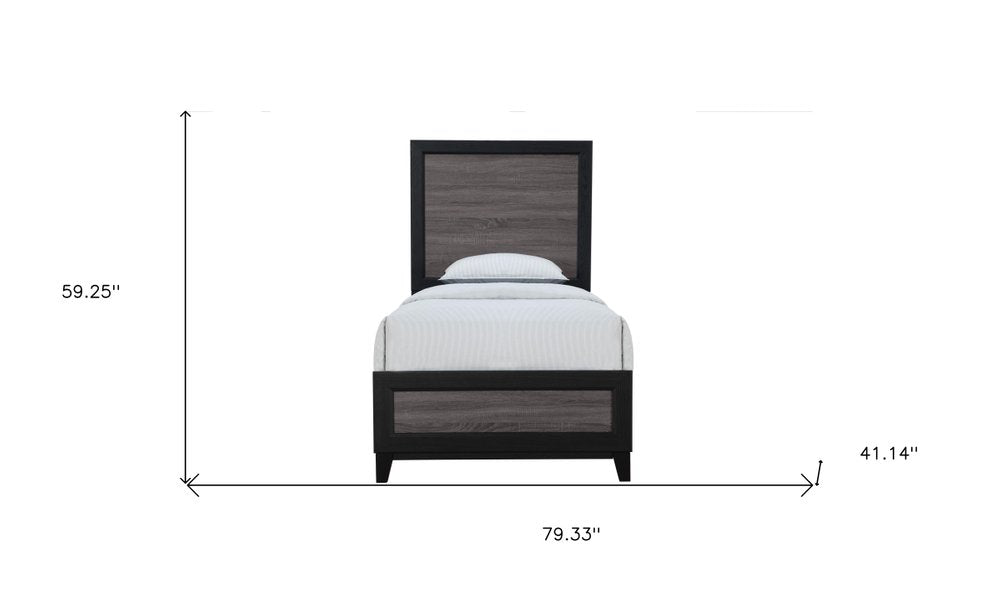 Black and Gray Wood Twin Bed Frame HomeRoots